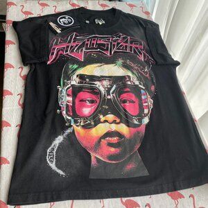 Casual Hellstar T Shirt Chic Black Print Short Sleeve